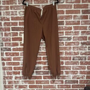Vuori Miles Brown Jogger Pants Drawstring Elastic Waist Tapered Leg Women’s L